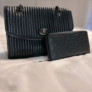 Coach Black Studded Purse + Wallet! 🖤